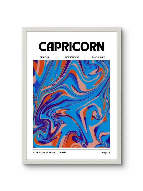 White_Framed_Capricorn_Sunshine_Fibre_Art_|_For_Home_&_Office_Decor
