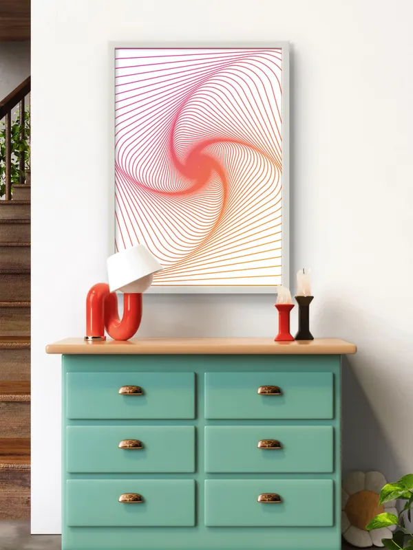 White_Framed_Trippy_Abstract_Fibre_Art_|_For_Home_&_Office_Decor