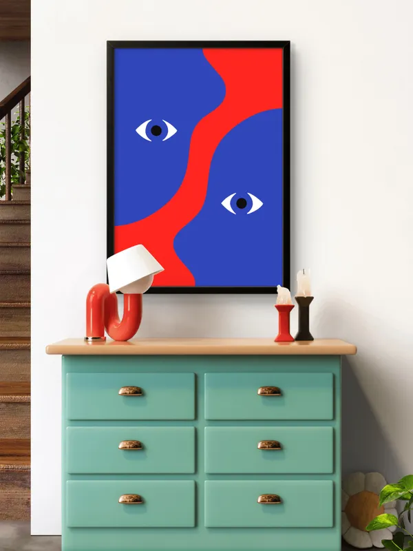 Black_Framed_Abstract_Face_by_Face_Fibre_Art_|_For_Home_&_Office_Decor