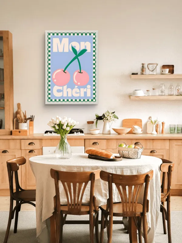 White_Framed_Mon_Cheri_Fibre_Art_|_For_Home_&_Office_Decor