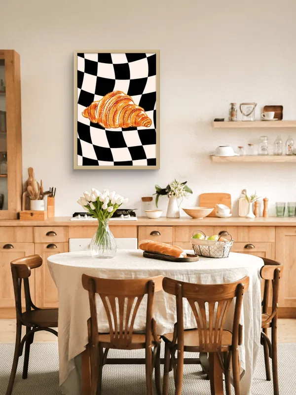 Wooden_Framed_Croissants_Fibre_Art_|_For_Home_&_Office_Decor