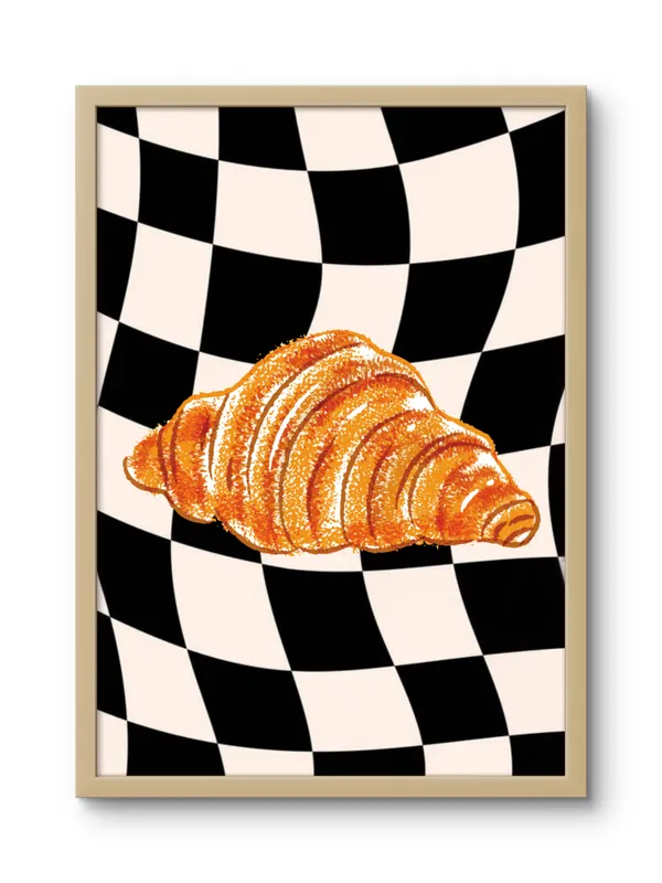 Wooden_Framed_Croissants_Fibre_Art_|_For_Home_&_Office_Decor