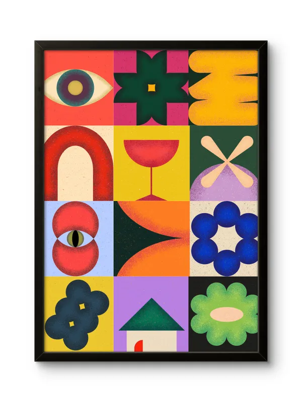 Black_Framed_Abstarct_Collage_Fibre_Art_|_For_Home_&_Office_Decor