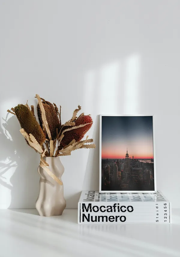 White_Framed_Nyc_Sunset_Fibre_Art_|_For_Home_&_Office_Decor