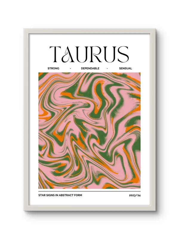 White_Framed_Taurus_Sunshine_Fibre_Art_|_For_Home_&_Office_Decor