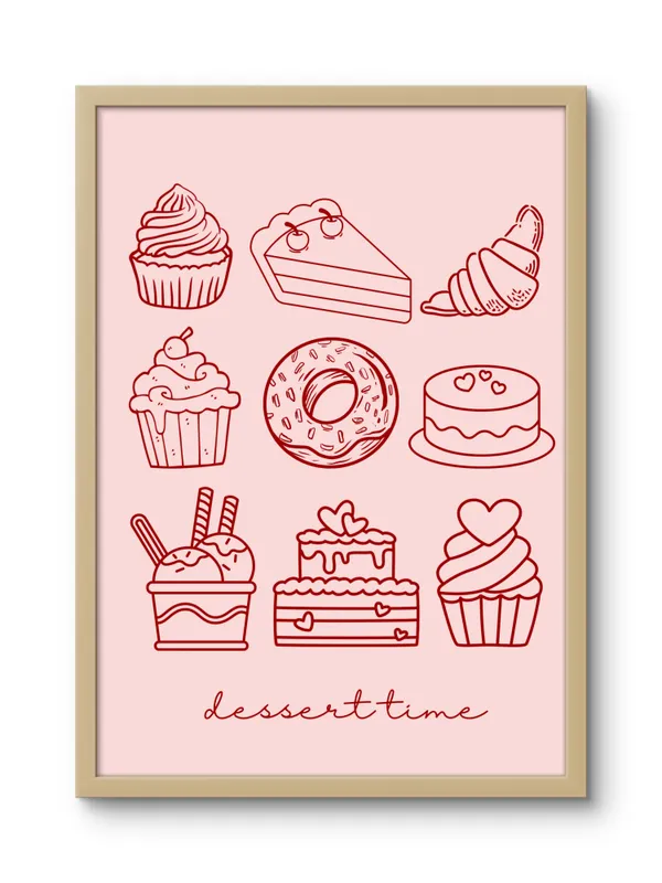 Wooden_Framed_Dessert_Time_Fibre_Art_|_For_Home_&_Office_Decor