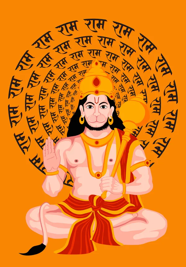 Wooden_Framed_Shrre_Hanuman_Fibre_Art_|_For_Home_&_Office_Decor