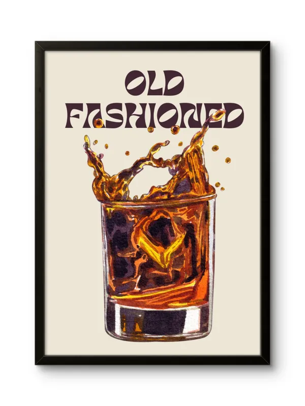 Black_Framed_Old_Monk_Fibre_Art_|_For_Home_&_Office_Decor