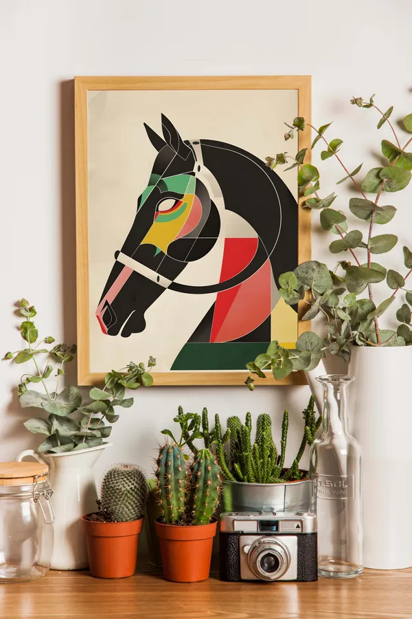 Wooden_Framed_Horse_Fibre_Art_|_For_Home_&_Office_Decor