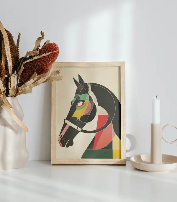 Wooden_Framed_Horse_Fibre_Art_|_For_Home_&_Office_Decor