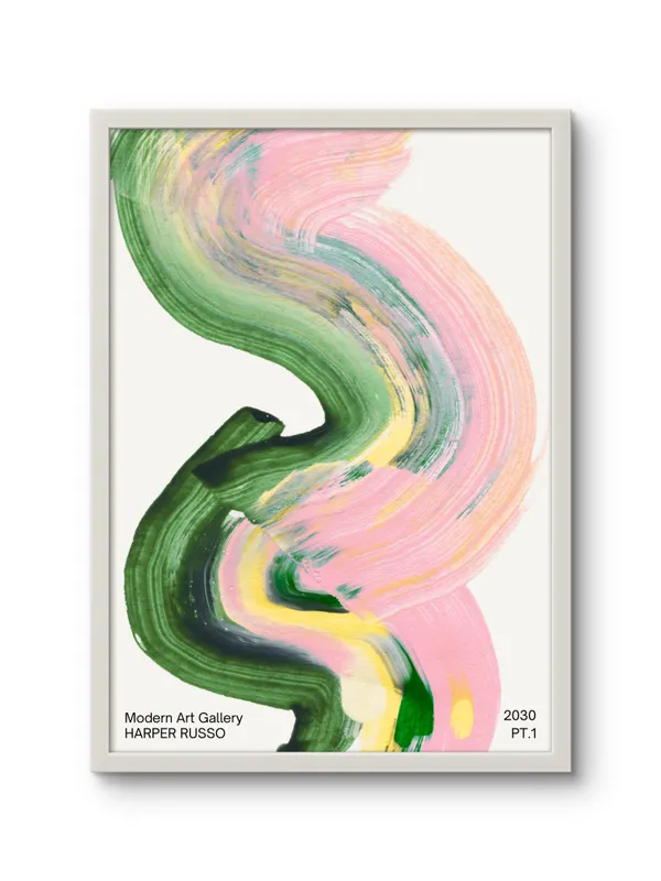White_Framed_Abstract_Paint_Stroke_Fibre_Art_|_For_Home_&_Office_Decor