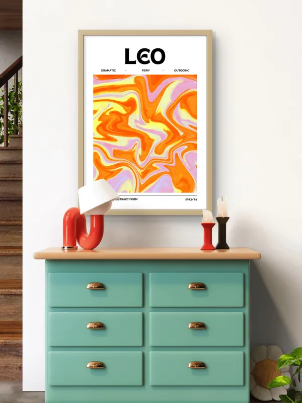 Wooden_Framed_Leo_Sunshine_Fibre_Art_|_For_Home_&_Office_Decor
