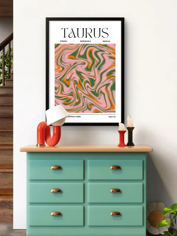 Black_Framed_Taurus_Sunshine_Fibre_Art_|_For_Home_&_Office_Decor