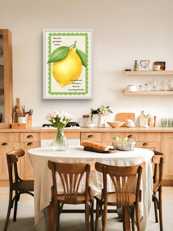 White_Framed_Life_Lemon_Fibre_Art_|_For_Home_&_Office_Decor