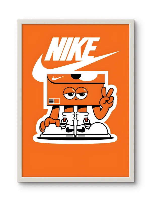 White_Framed_Nike_Fibre_Art_|_For_Home_&_Office_Decor