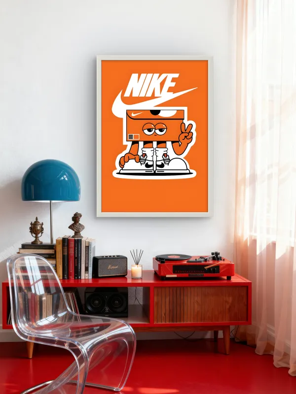 White_Framed_Nike_Fibre_Art_|_For_Home_&_Office_Decor