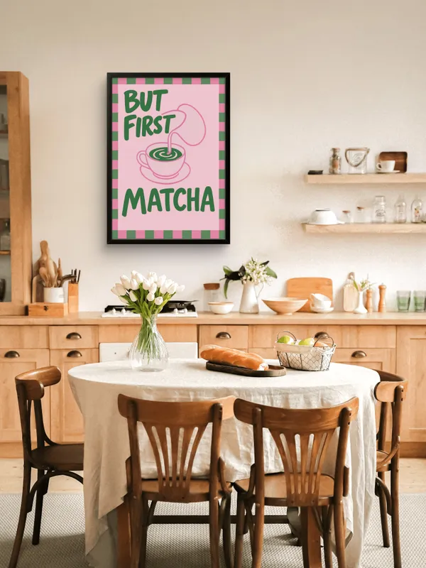 Black_Framed_But_First_Matcha_Fibre_Art_|_For_Home_&_Office_Decor