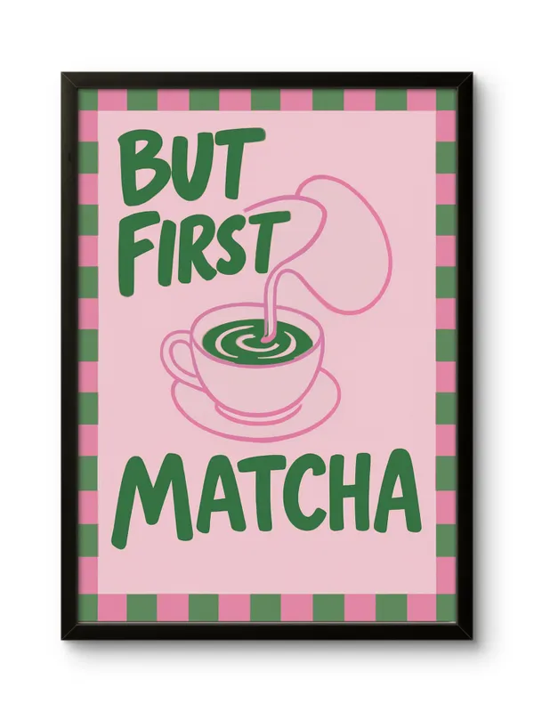 Black_Framed_But_First_Matcha_Fibre_Art_|_For_Home_&_Office_Decor