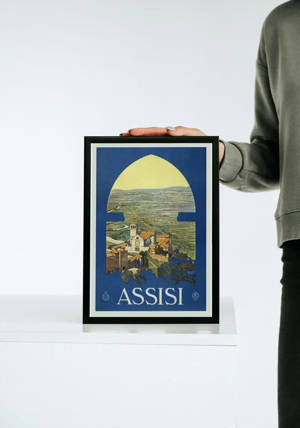 Black_Framed_Assissi_City_Fibre_Art_|_For_Home_&_Office_Decor