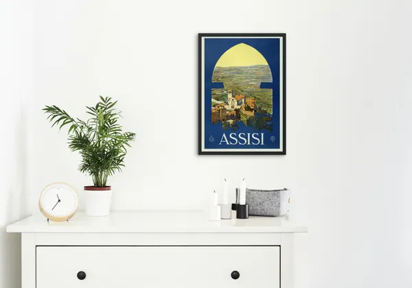 Black_Framed_Assissi_City_Fibre_Art_|_For_Home_&_Office_Decor