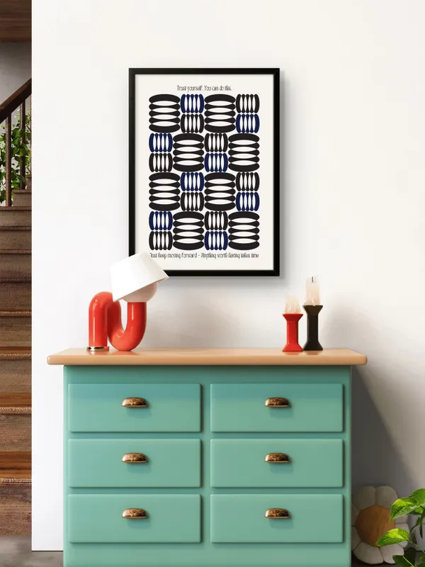 Black_Framed_Abstract_Keep_Moving_Fibre_Art_|_For_Home_&_Office_Decor
