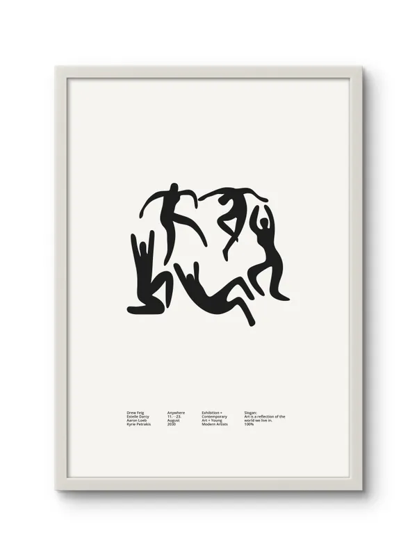 White_Framed_falling_Men_Fibre_Art_|_For_Home_&_Office_Decor