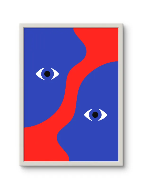 White_Framed_Abstract_Face_by_Face_Fibre_Art_|_For_Home_&_Office_Decor