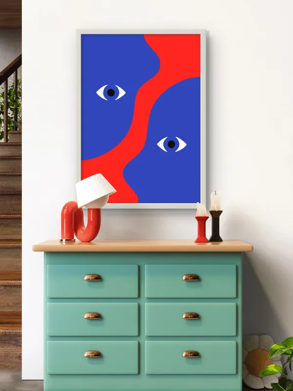 White_Framed_Abstract_Face_by_Face_Fibre_Art_|_For_Home_&_Office_Decor
