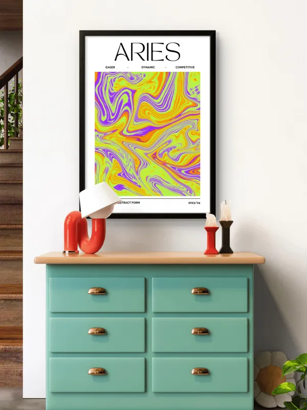 Black_Framed_Aries_Sunshine_Fibre_Art_|_For_Home_&_Office_Decor