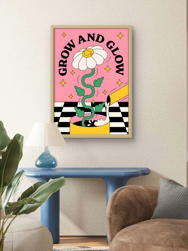 Wooden_Framed_Grow_And_Glow_Fibre_Art_|_For_Home_&_Office_Decor