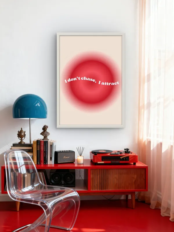 White_Framed_Don'T_Chase,_Attract_Fibre_Art_|_For_Home_&_Office_Decor