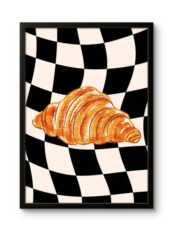 Black_Framed_Croissants_Fibre_Art_|_For_Home_&_Office_Decor