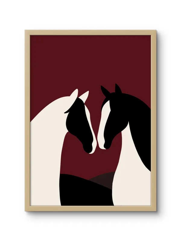 Wooden_Framed_Abstract_Horses_Fibre_Art_|_For_Home_&_Office_Decor