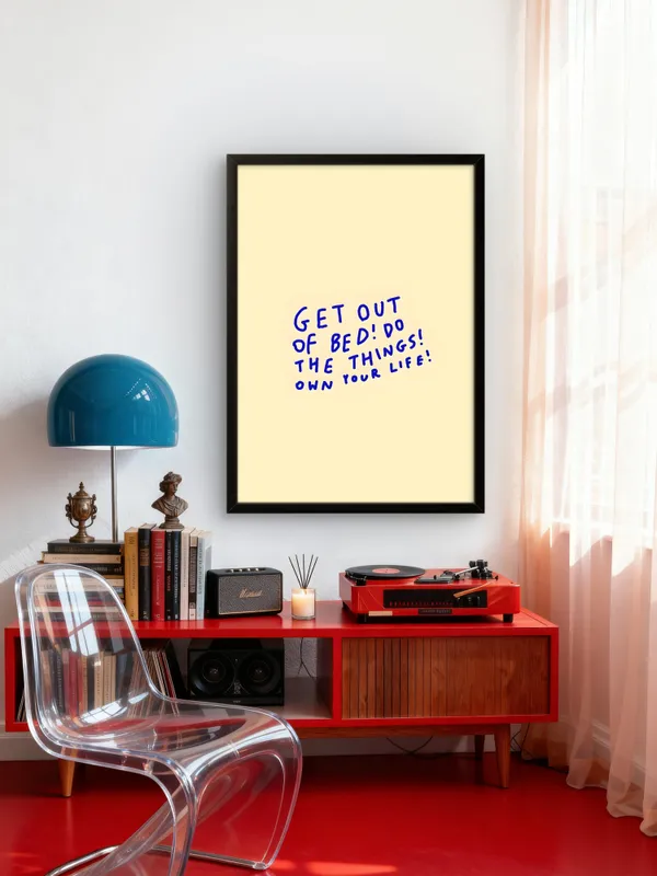 Black_Framed_Get_Out_Of_Bed_Fibre_Art_|_For_Home_&_Office_Decor