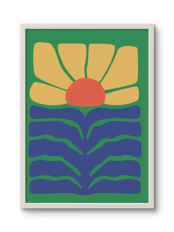 White_Framed_Growing_Like_A_Flower_Fibre_Art_|_For_Home_&_Office_Decor