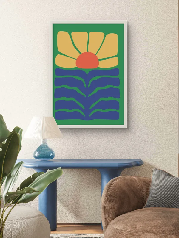 White_Framed_Growing_Like_A_Flower_Fibre_Art_|_For_Home_&_Office_Decor