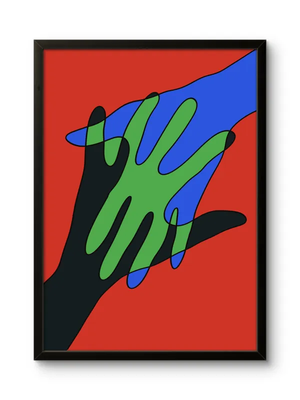 Black_Framed_Hand_In_Hand_Fibre_Art_|_For_Home_&_Office_Decor