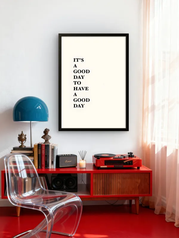Black_Framed_It'S_A_Good_Day_Fibre_Art_|_For_Home_&_Office_Decor