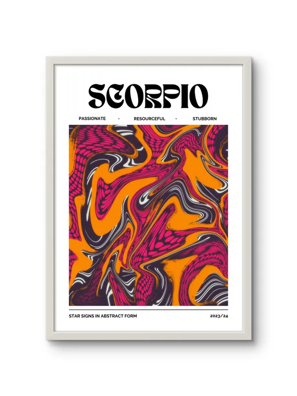 White_Framed_Scorpio_Sunshine_Fibre_Art_|_For_Home_&_Office_Decor