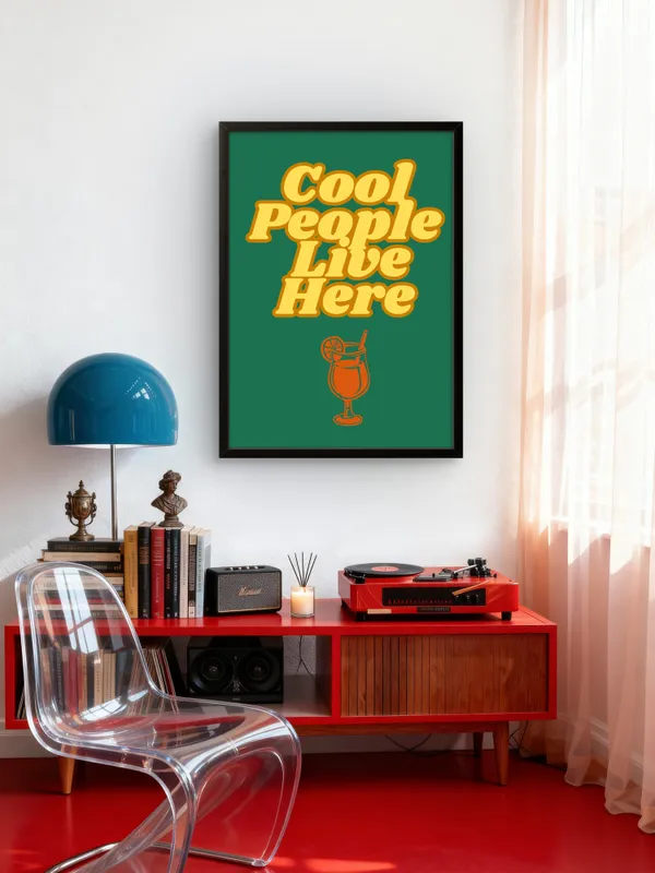 Black_Framed_Cool_People_Live_Here_Fibre_Art_|_For_Home_&_Office_Decor