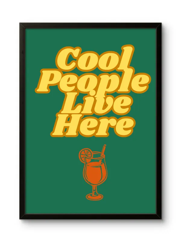 Black_Framed_Cool_People_Live_Here_Fibre_Art_|_For_Home_&_Office_Decor