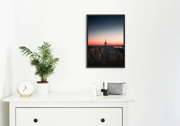Black_Framed_Nyc_Sunset_Fibre_Art_|_For_Home_&_Office_Decor