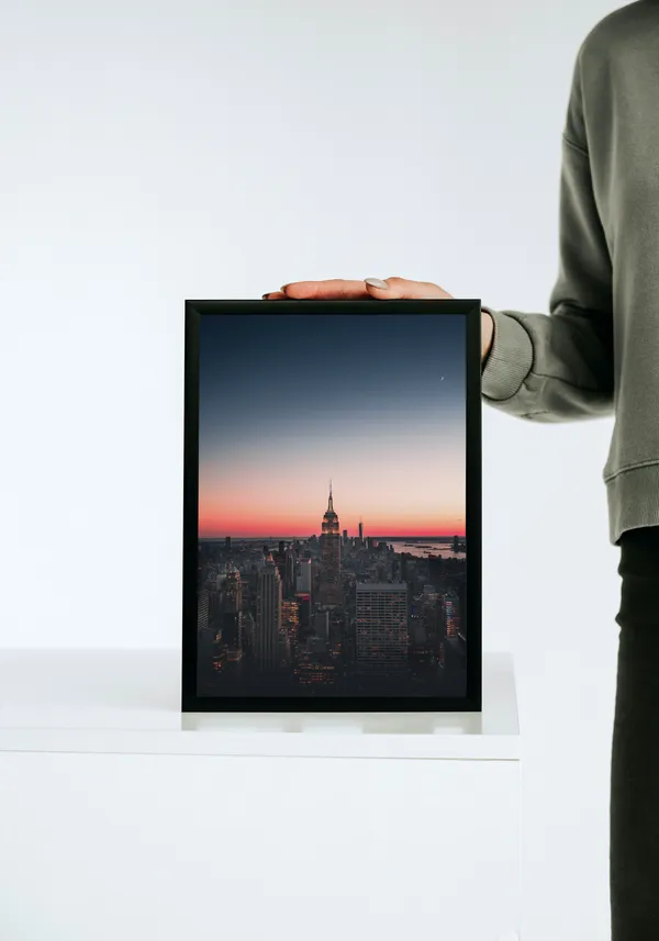 Black_Framed_Nyc_Sunset_Fibre_Art_|_For_Home_&_Office_Decor