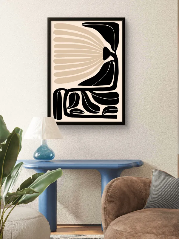Black_Framed_Black_Flower_Canvas_Fibre_Art_|_For_Home_&_Office_Decor