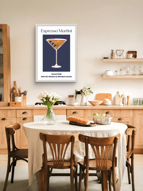White_Framed_Espresso_Martini_Fibre_Art_|_For_Home_&_Office_Decor