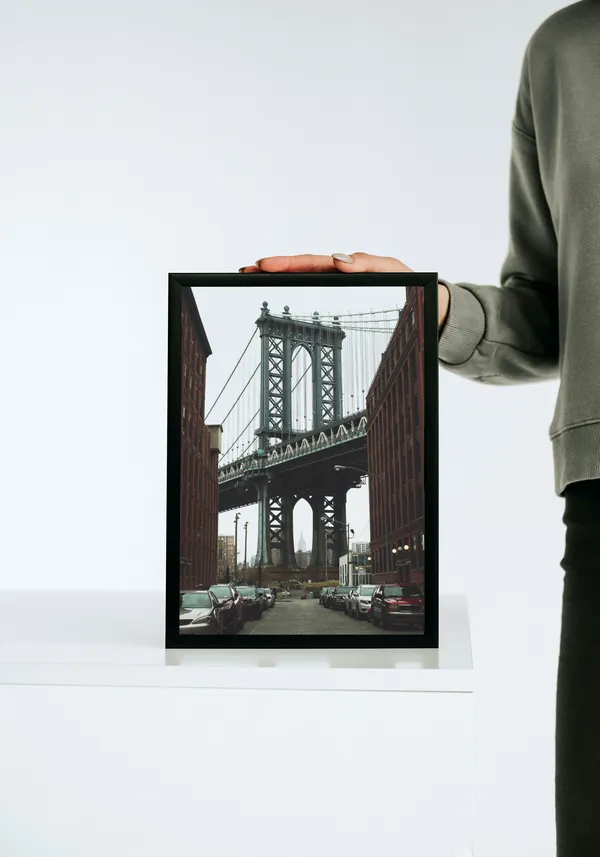 Black_Framed_Nyc_Bridge_Fibre_Art_|_For_Home_&_Office_Decor