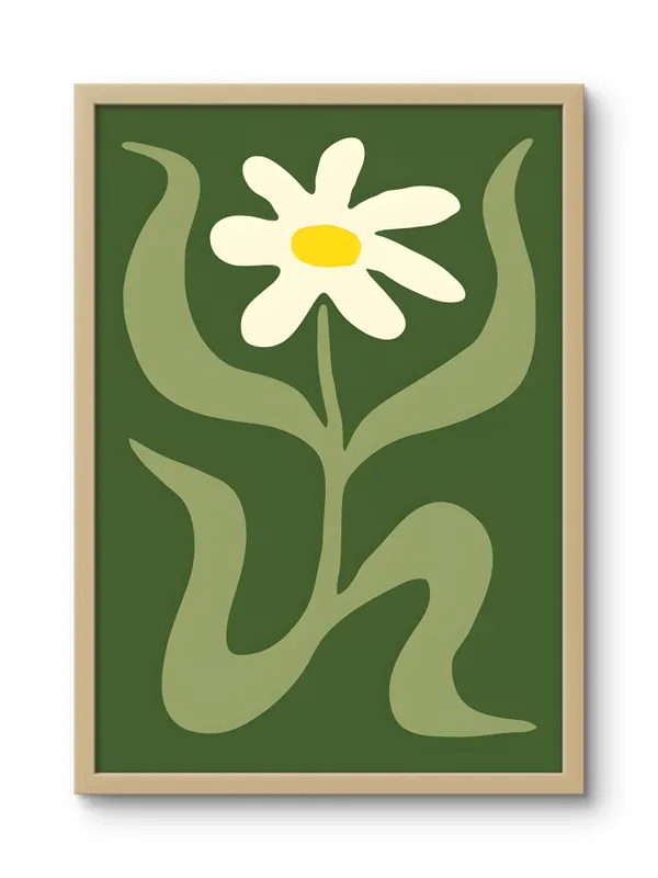 Wooden_Framed_Green_Yolk_Petals_Fibre_Art_|_For_Home_&_Office_Decor