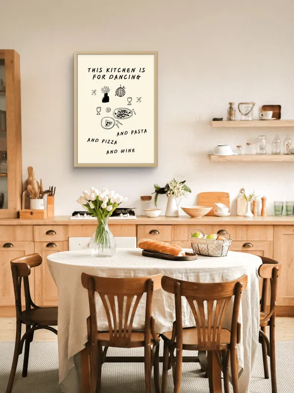Wooden_Framed_This_Kitchen_Is_For_Dancing_Fibre_Art_|_For_Home_&_Office_Decor