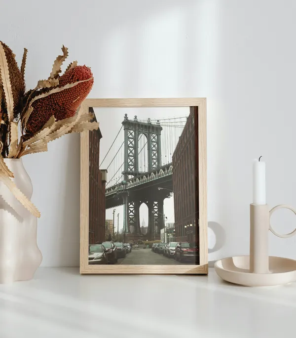 Wooden_Framed_Nyc_Bridge_Fibre_Art_|_For_Home_&_Office_Decor