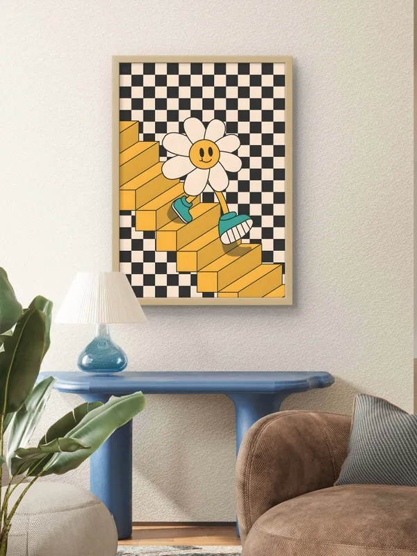 Wooden_Framed_Sunshine_Stairs_Fibre_Art_|_For_Home_&_Office_Decor